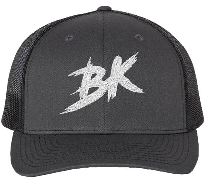 BK EMBROIDERED TRUCKER HAT - BLACK