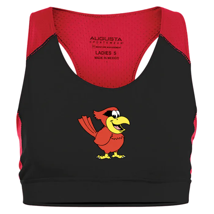 CARDINALS WOMEN'S BLACK AND RED SPORT TOP