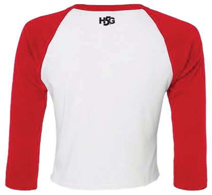 CARDINALS WOMENS CROP 3/4 BASEBALL TEE