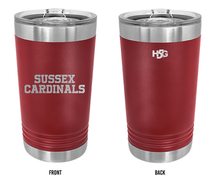 CARDINALS ENGRAVED TRAVEL TUMBLER