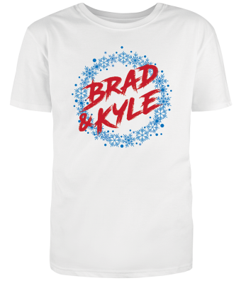 Brad & Kyle - T-shirt - Happy Holidays - Snowflakes - front